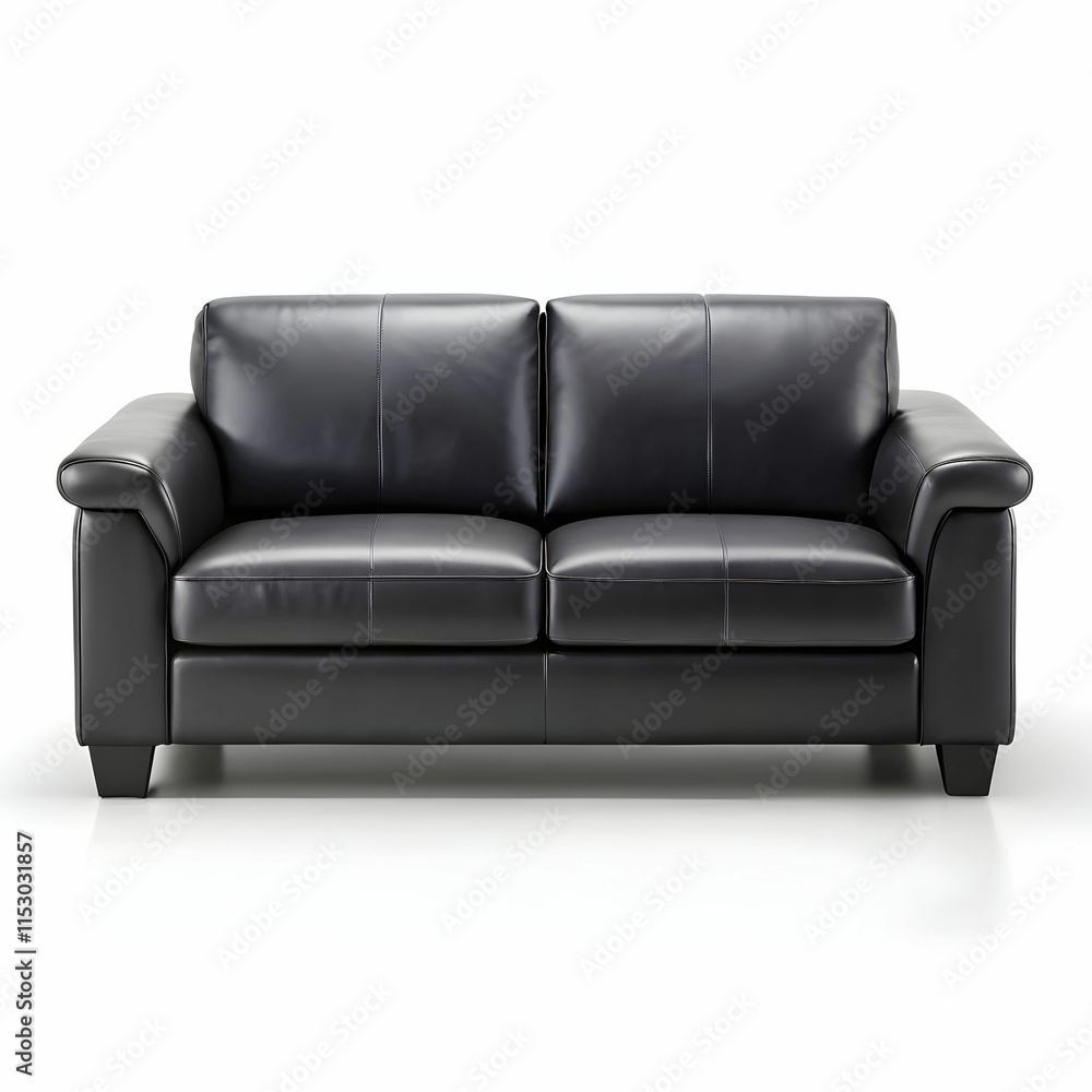 A wooden sofa with a sleek design, placed against a clean A wooden sofa with a sleek design, placed against a clean