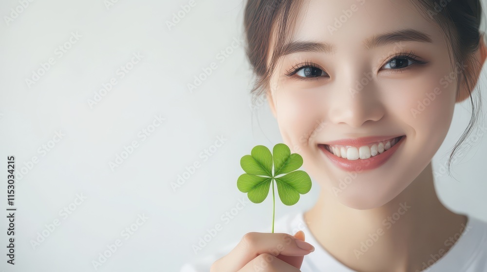 Woman holding clover isolated on white background, Lucky clover leaves with four leaf,Clover flowers background,Patricks day watercolor clipart,Spring flower pattern,St.Patricks day seamless pattern. Woman holding clover isolated on white background, Lucky clover leaves with four leaf,Clover flowers background,Patricks day watercolor clipart,Spring flower pattern,St.Patricks day seamless pattern.
