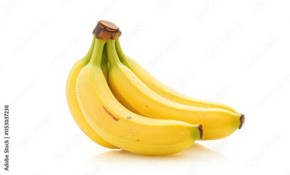 Fresh yellow bananas on a white background Fresh yellow bananas on a white background