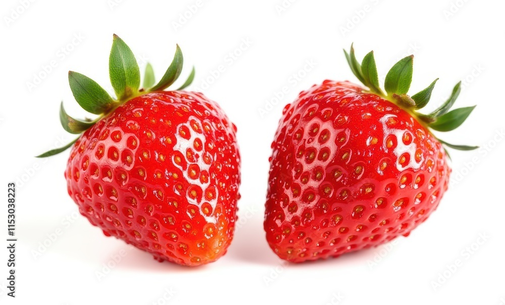 Fresh, ripe red strawberries on white background Fresh, ripe red strawberries on white background
