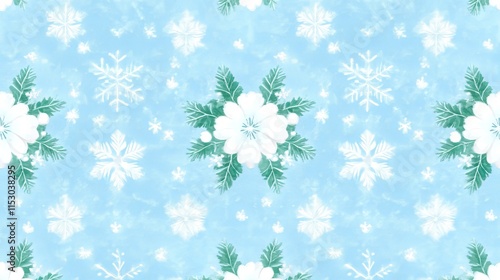 Wallpaper Mural Winter Wonderland Floral Snowflake Pattern Design Torontodigital.ca