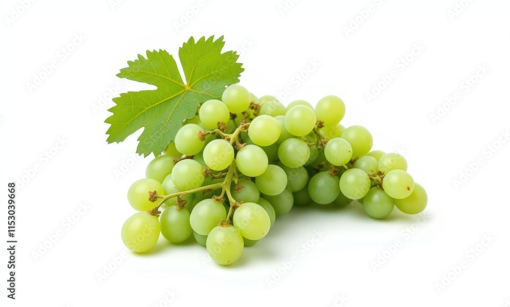 Fresh green grapes with a leaf Fresh green grapes with a leaf