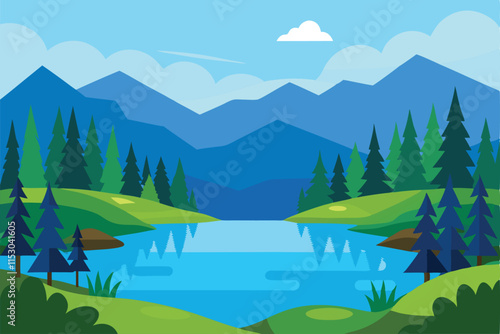 landscape with lake