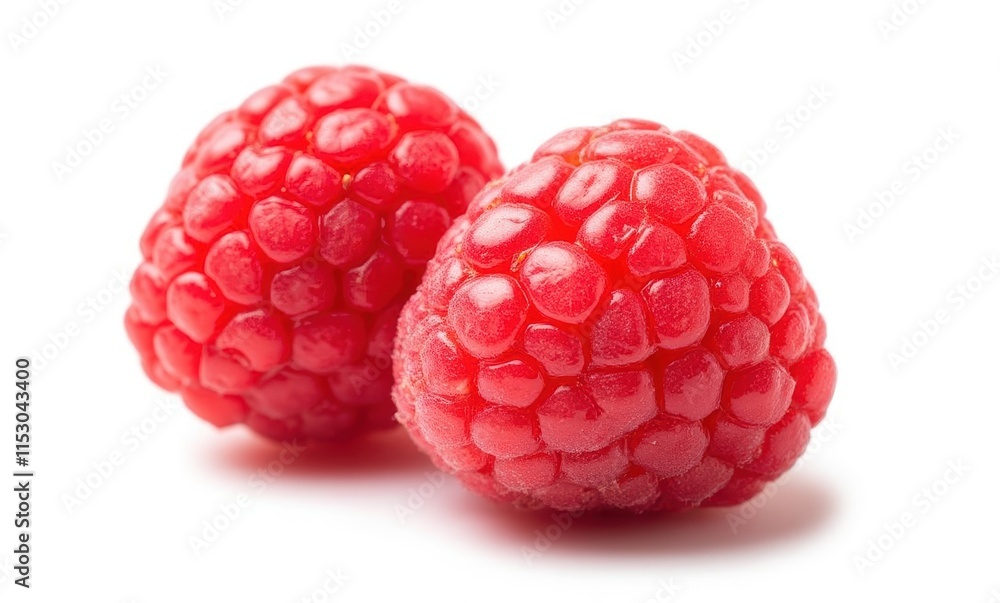 Fresh red raspberries on a white background Fresh red raspberries on a white background