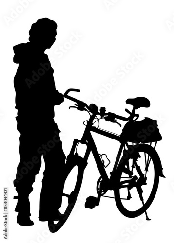 Sport people whit bike on white background