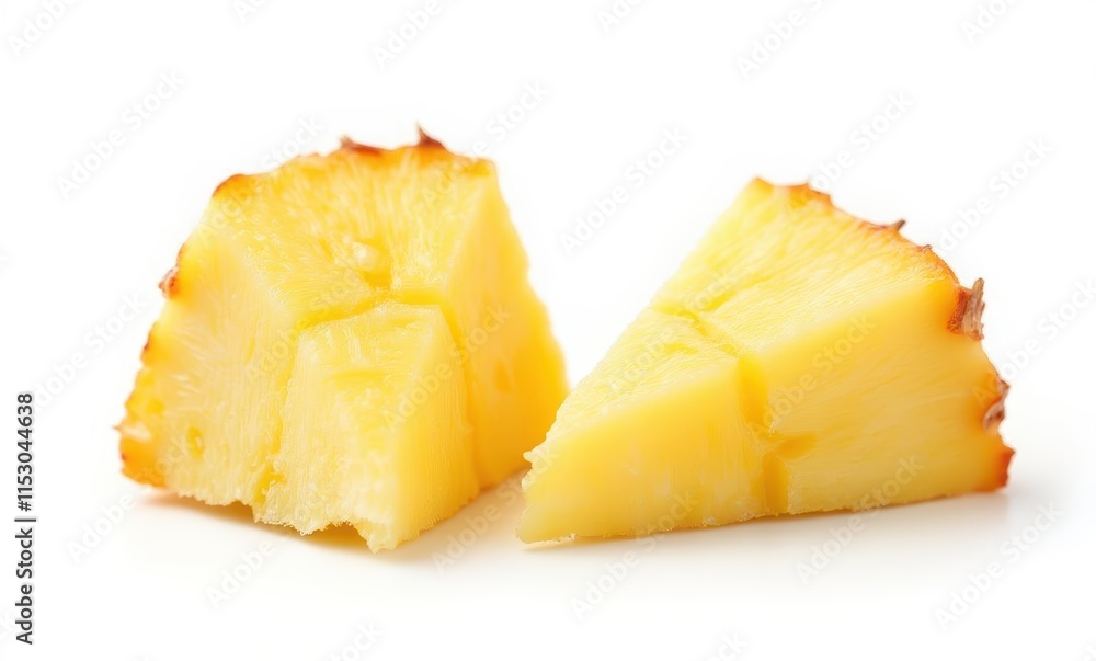 Fresh pineapple slices on white background Fresh pineapple slices on white background