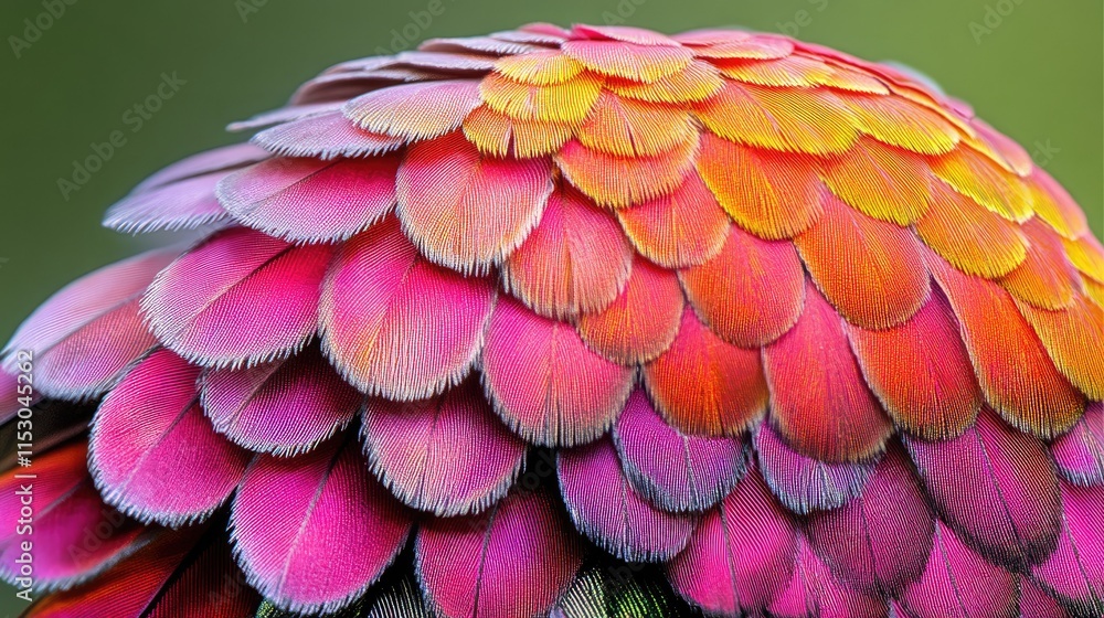 Fototapeta premium Close-up of vibrant, colorful bird feathers showcasing intricate patterns and textures.