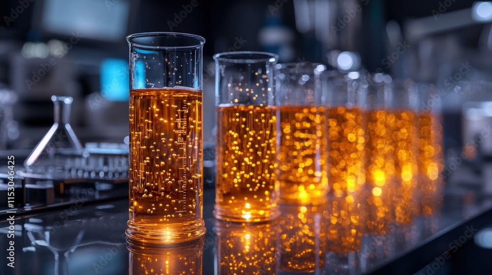 custom made wallpaper toronto digitalGlowing orange liquid in laboratory glassware: focus on science and innovation