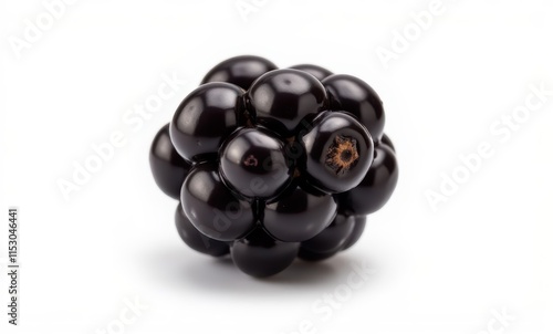 Fresh, ripe blackberries on white background photo