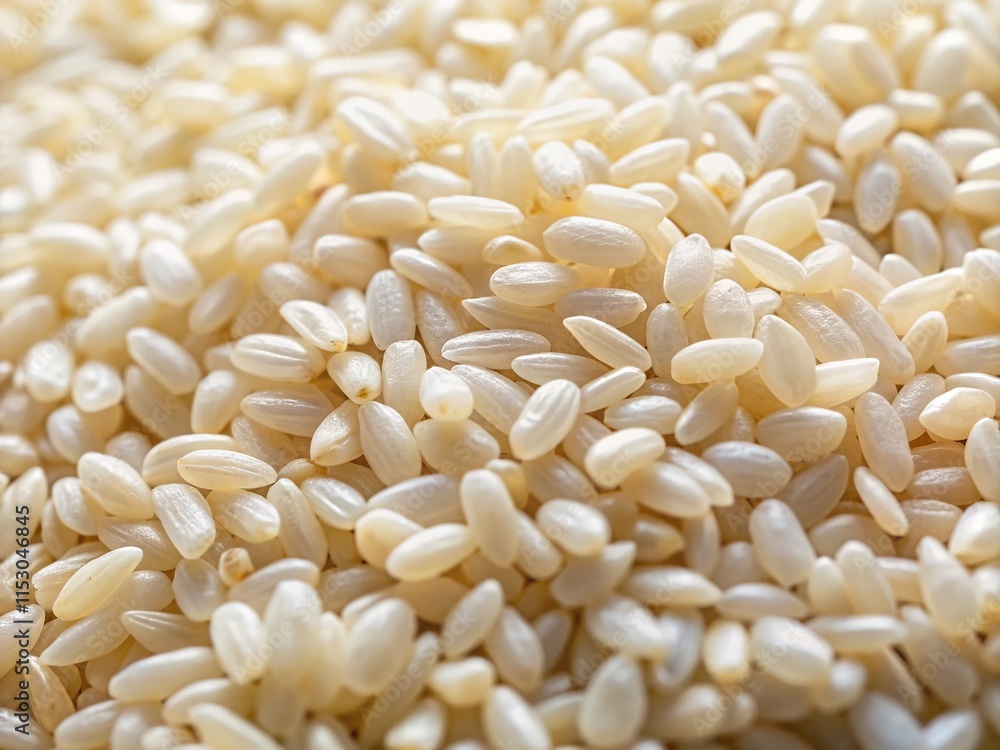 Close-Up Texture of White Rice Grains, Uncooked Food Background Close-Up Texture of White Rice Grains, Uncooked Food Background