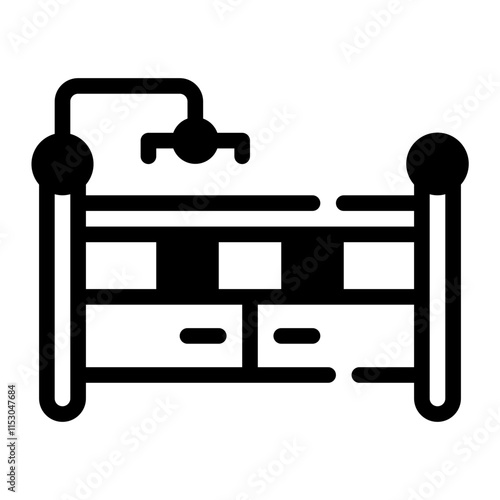 Baby Crib Glyph Icon