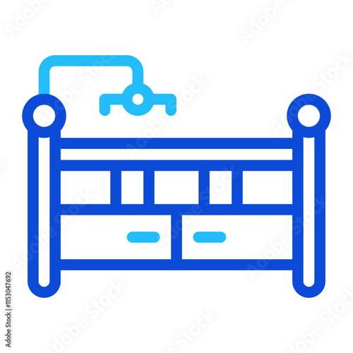 Baby Crib Duoline Icon