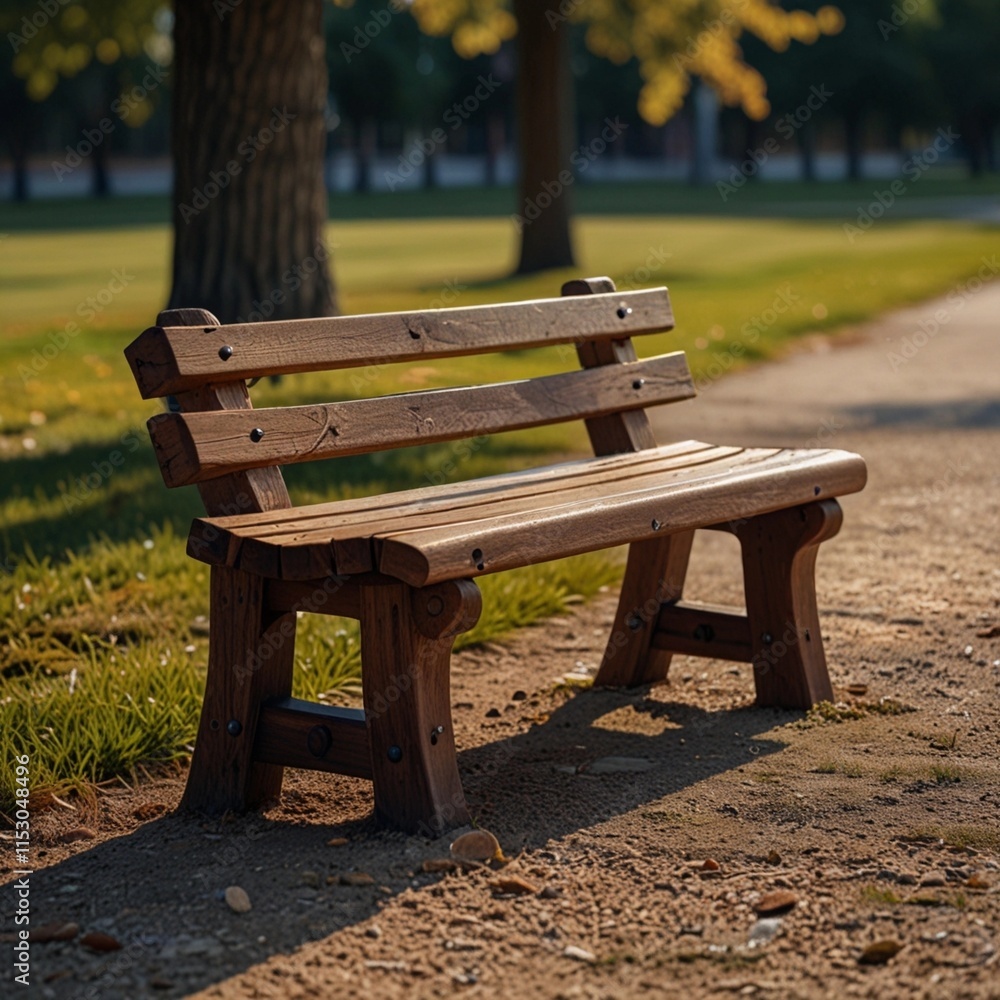 Wooden Garden Bench Isolated for Design Use Wooden Garden Bench Isolated for Design Use