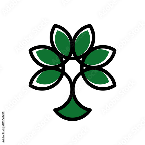 Geen tree with leaves logo symbol