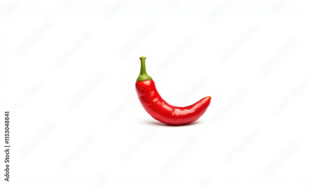 Vibrant red chili pepper on white background Vibrant red chili pepper on white background