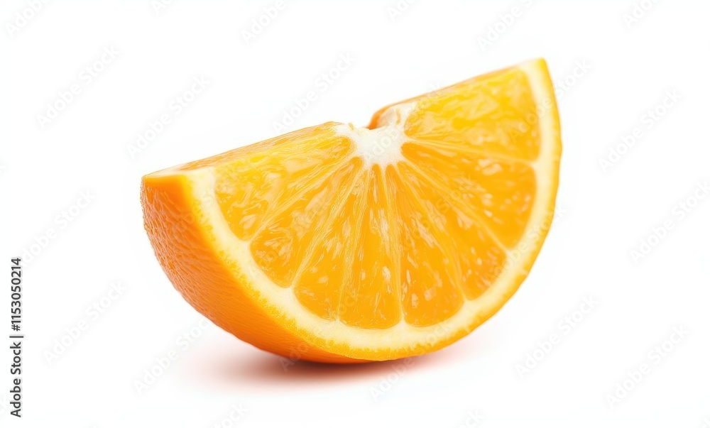 Juicy orange slice on white background Juicy orange slice on white background
