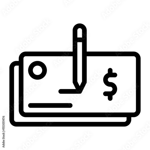 Cheque Line Icon