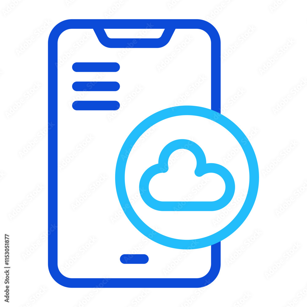 Cloud Computing Duoline Icon Cloud Computing Duoline Icon