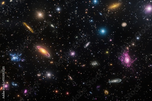 Wallpaper Mural A vibrant cosmic tapestry of galaxies, stars, and nebulae in deep space. Torontodigital.ca