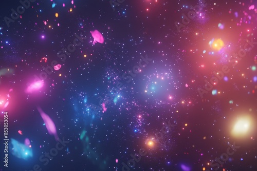 Wallpaper Mural Abstract cosmic nebula with glowing particles and vibrant colors. Torontodigital.ca