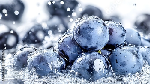 Wallpaper Mural Fresh blueberries splashing in water nature food photography bright environment close-up view Torontodigital.ca