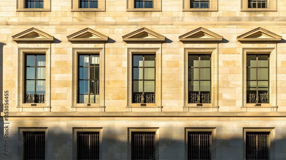 Fototapeta premium Federal Reserve building facade standing strong and secure, symbolizing economic stability and the central role of financial institutions in modern society