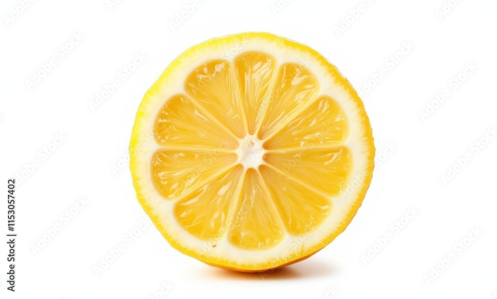 Fresh lemon slice indoors on white background Fresh lemon slice indoors on white background