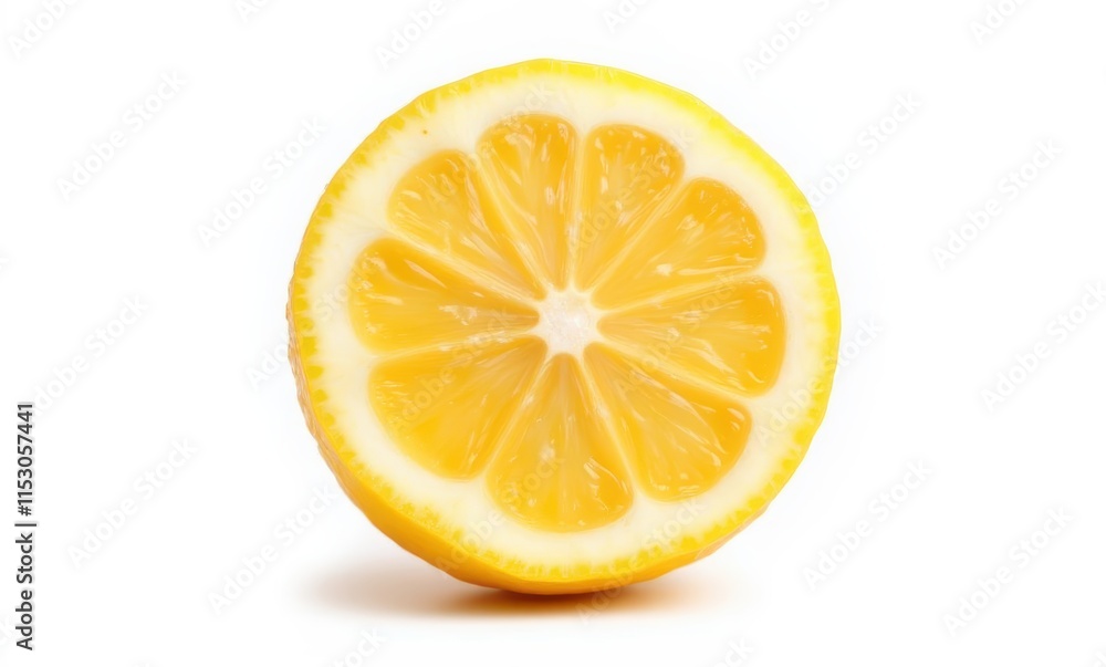Freshly cut lemon half on white background. Freshly cut lemon half on white background.