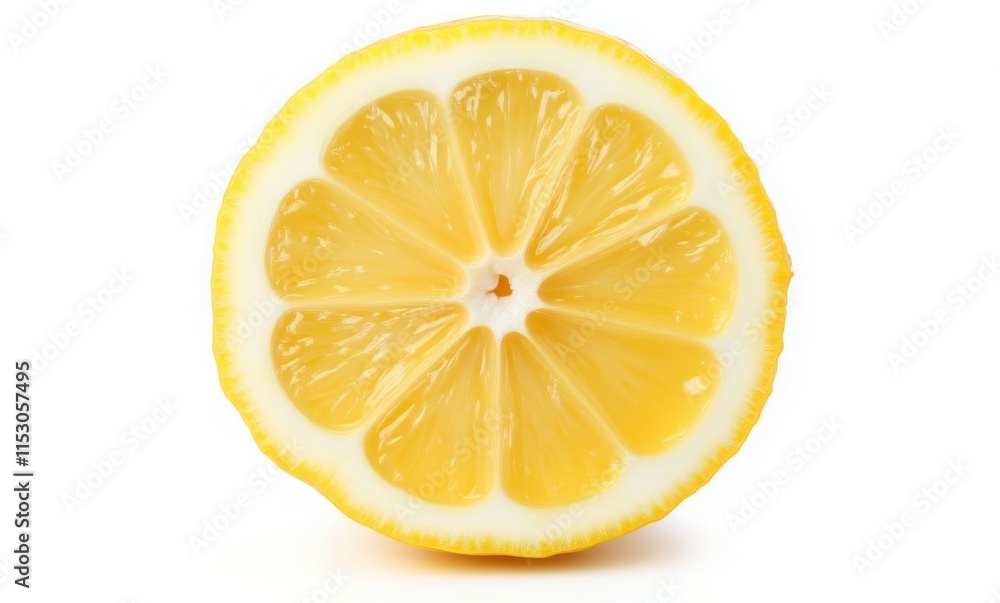 Fresh lemon slice on white background Fresh lemon slice on white background