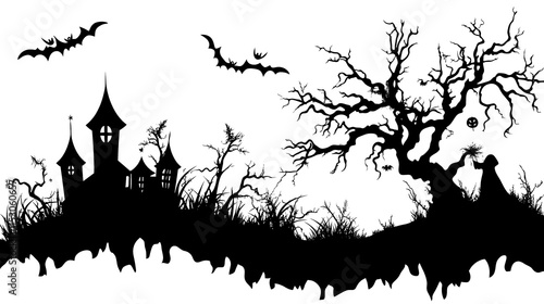 illustration of a halloween tree