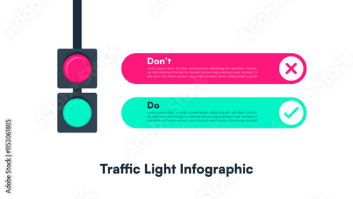 Traffic Light Infographic for Do and Don't Visual Instructions