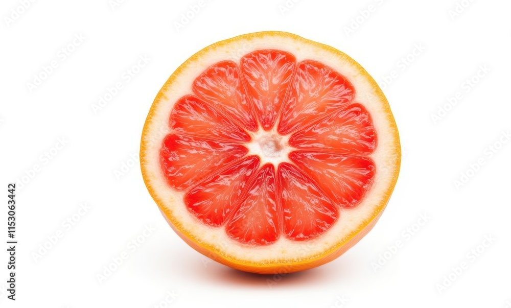 Freshly cut pink grapefruit slice Freshly cut pink grapefruit slice