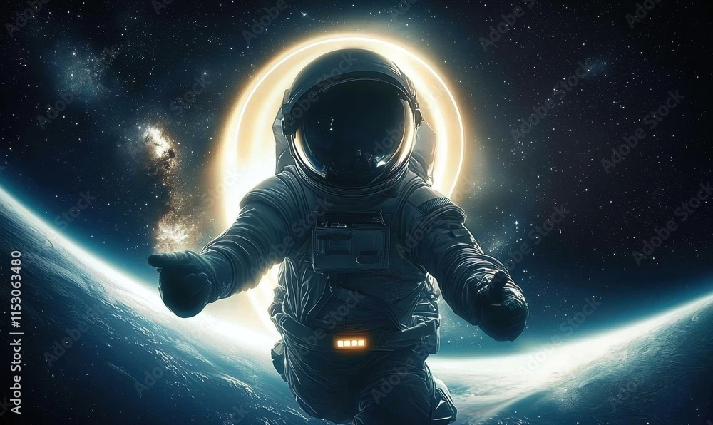 The incredible experience of an astronaut in the cosmic realm. The incredible experience of an astronaut in the cosmic realm.