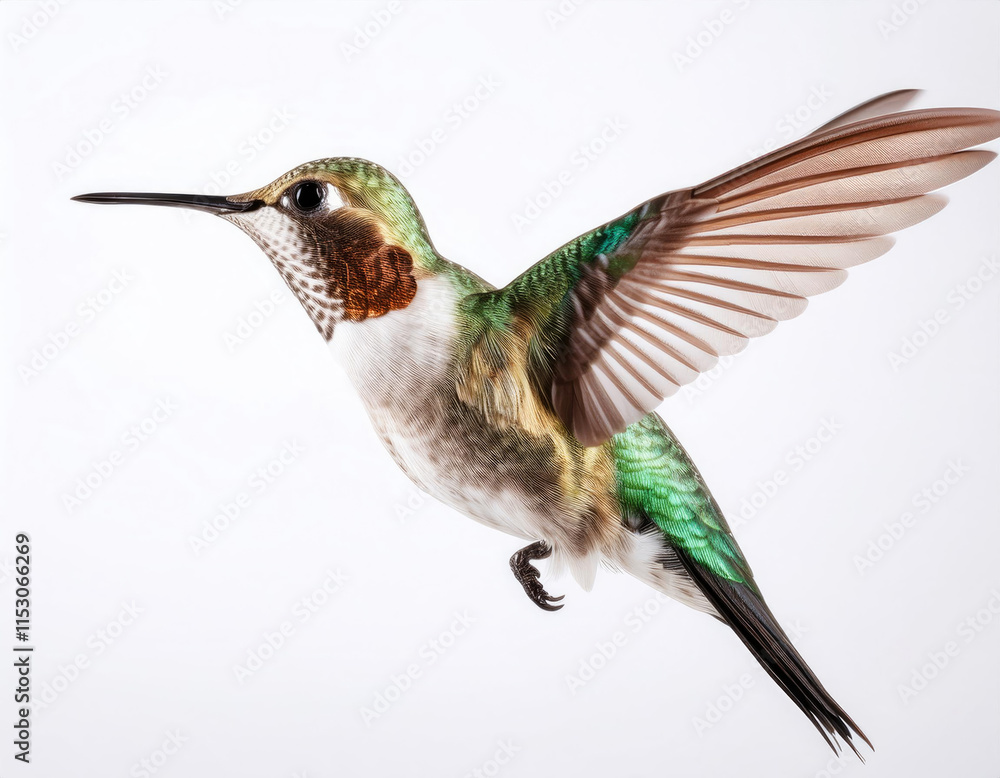 Fototapeta premium hummingbird in the white background studio shot 