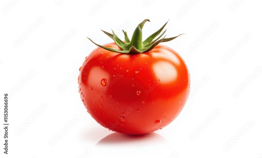 Fresh red tomato with water droplets Fresh red tomato with water droplets