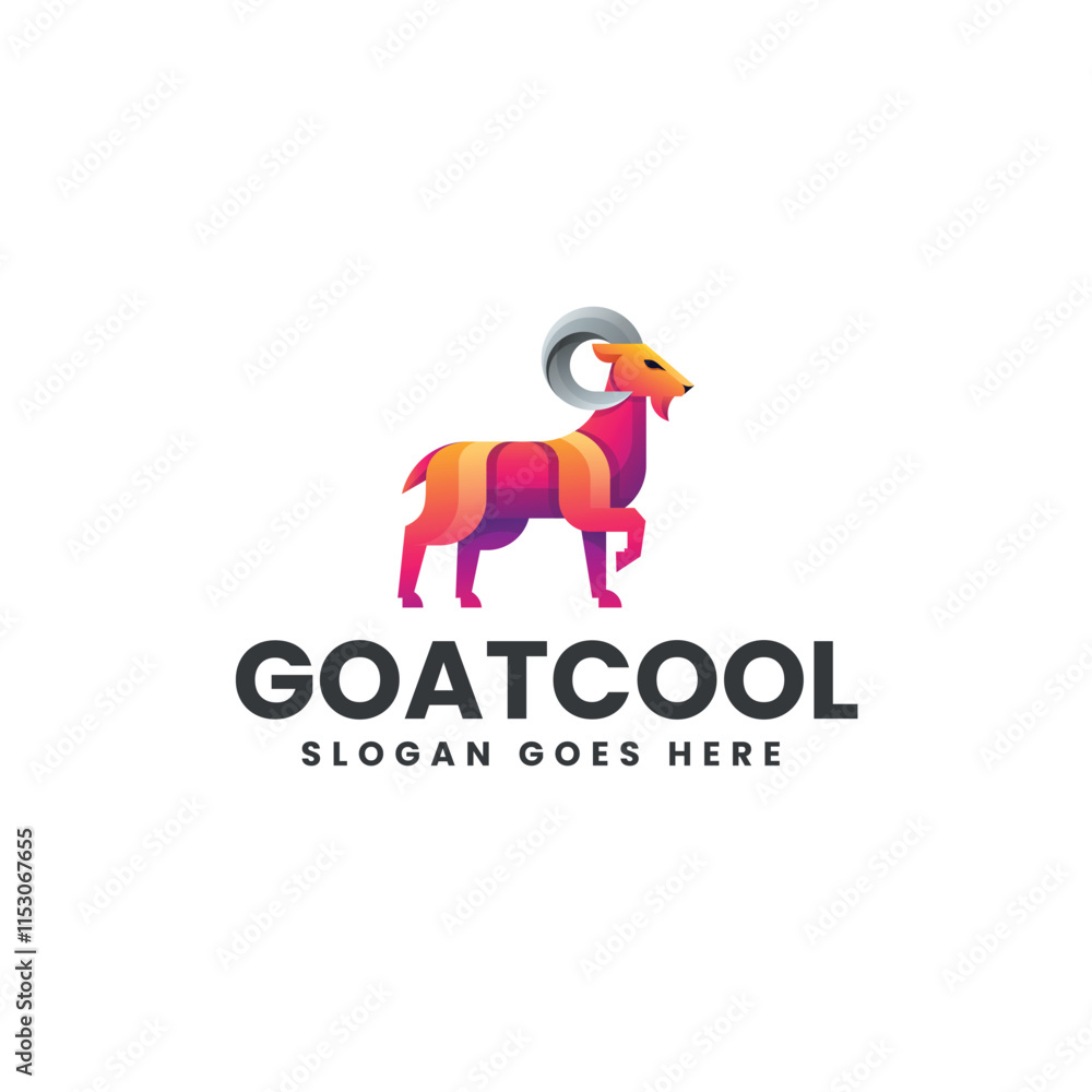Goat Cool Gradient Colorful Logo Goat Cool Gradient Colorful Logo
