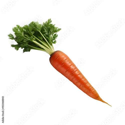 a carrot with leaves on top photo