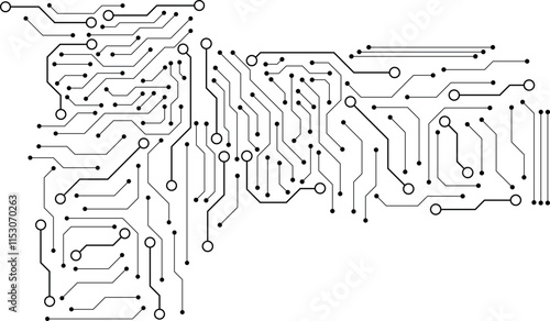 Circuit technology background with hi-tech digital data connection system and computer electronic design. 