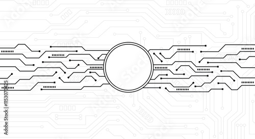 Circuit technology background with hi-tech digital data connection system and computer electronic design.  Vector illustration
