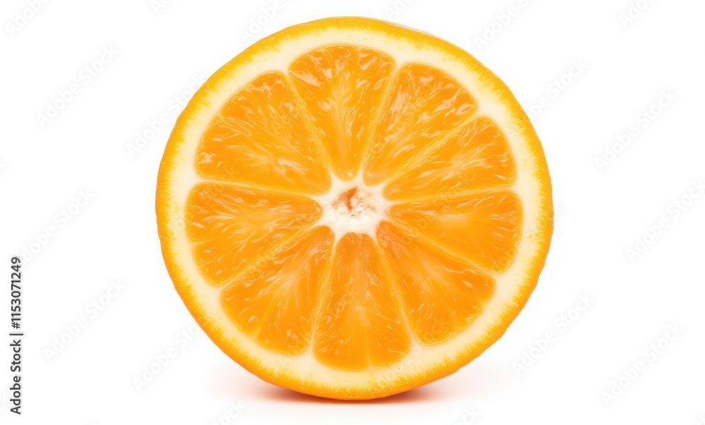 Freshly sliced orange on white background Freshly sliced orange on white background