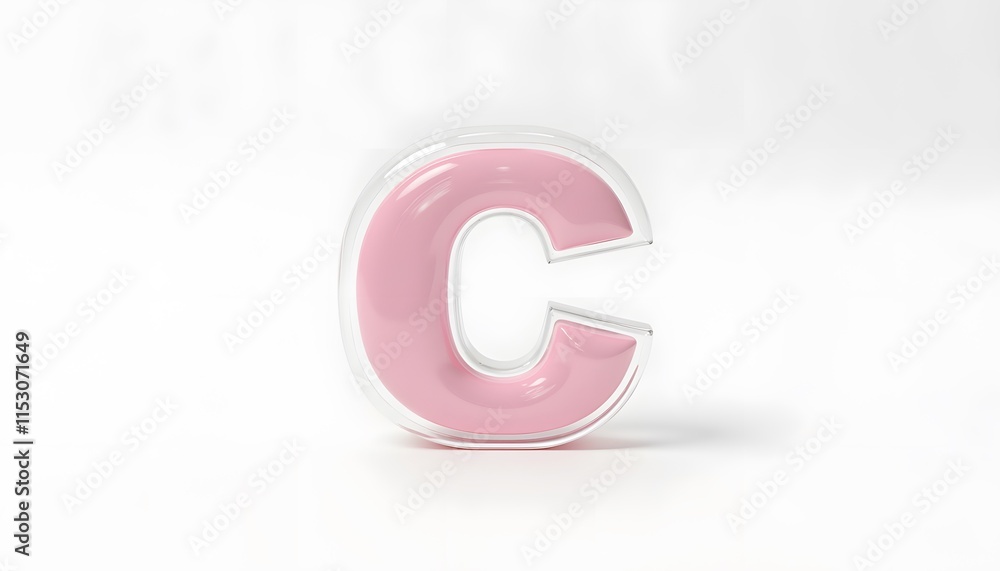 Pink letter C3D render Pink letter C3D render