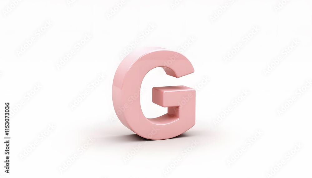 Pink 3D letter G on white background. Clean, minimal design, perfect for branding, logos, or alphabet projects. Pink 3D letter G on white background. Clean, minimal design, perfect for branding, logos, or alphabet projects.