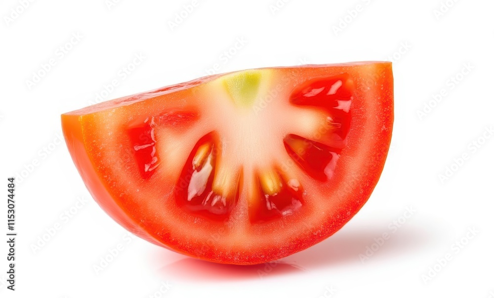 Fresh red tomato slice on white background Fresh red tomato slice on white background
