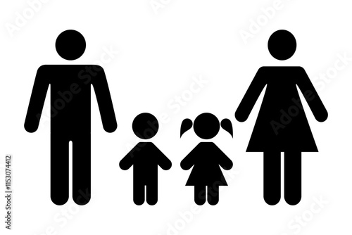 family icon father, mother, child. vector illustration
