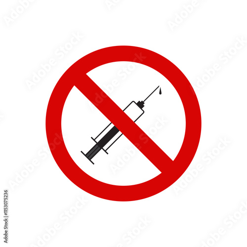 No needle, Prohibited sign illustration