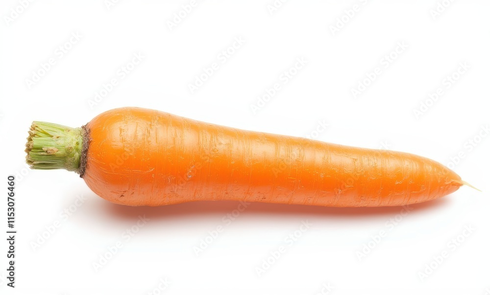 Fresh, vibrant orange carrot on white background Fresh, vibrant orange carrot on white background