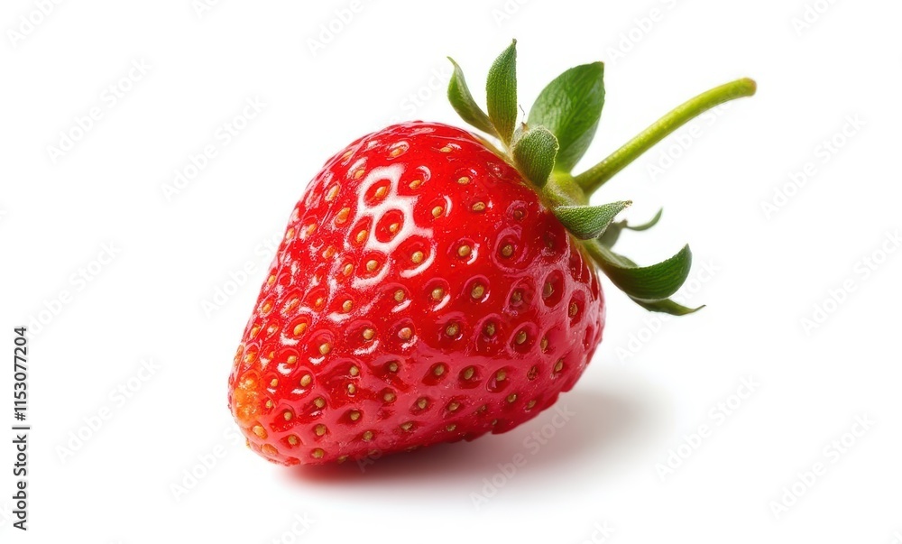 Fresh red strawberry with green leaves Fresh red strawberry with green leaves