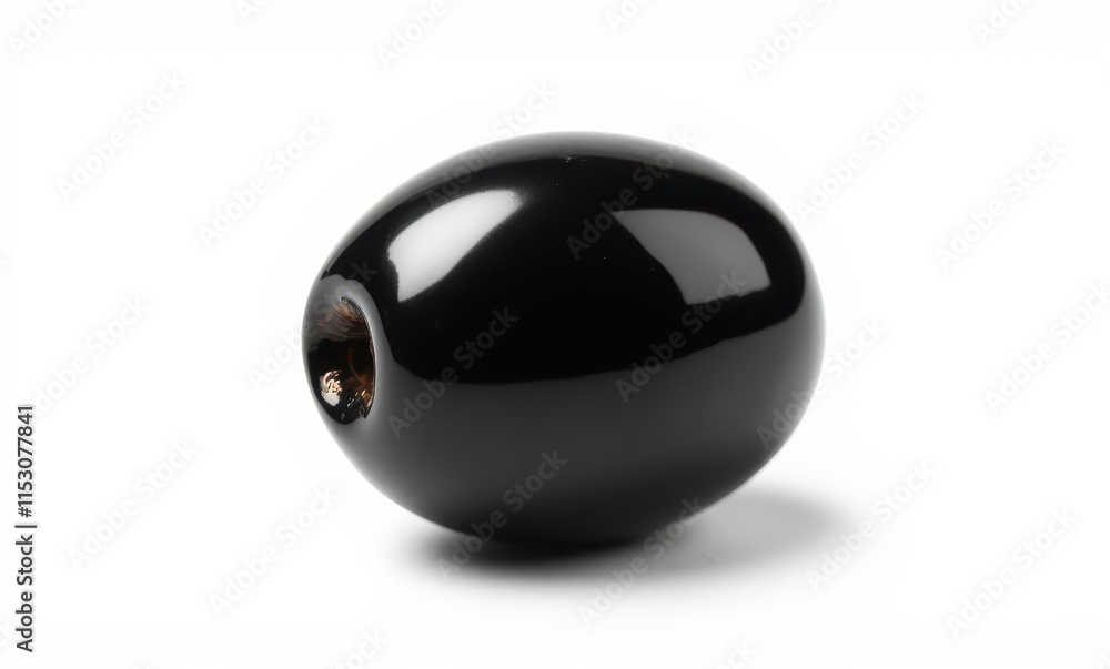 Black glossy bead on white background Black glossy bead on white background