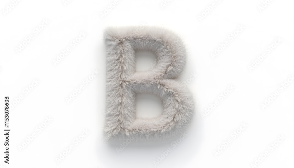 Fototapeta premium Fluffy Letter B: A Soft and Luxurious Alphabet