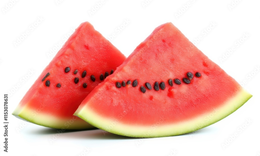 Fresh watermelon slices on a white background Fresh watermelon slices on a white background